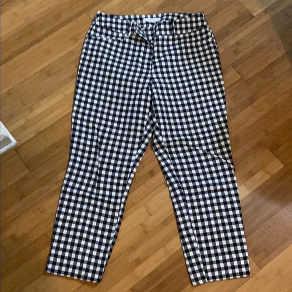 LOFT Julie style plaid straight leg pants.